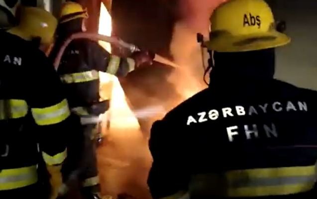 Abşeronda güclü yanğın - Video