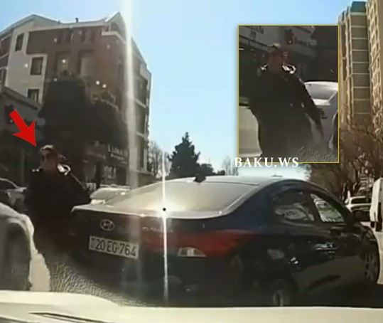 Bakıda xanım sürücü qaydanı pozub yolu kəsdi - VİDEO 
