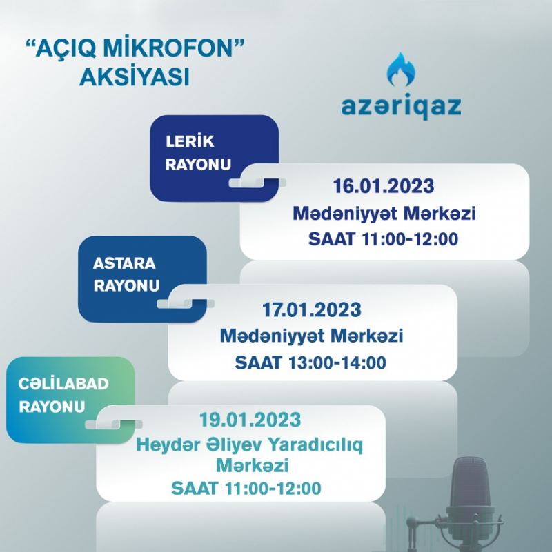 “Açıq mikrofon” bu rayonlarda baş tutacaq 