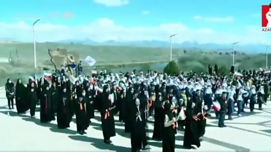 İrandan növbəti təxribat: Şagirdləri sərhədimizə gətirdi - Video 