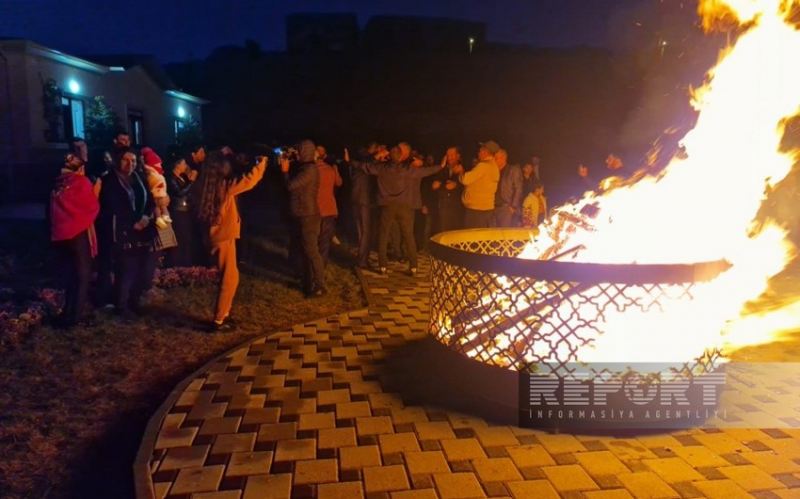 Talış kəndində 30 ildən sonra ilk dəfə bayram tonqalı yandırılıb 