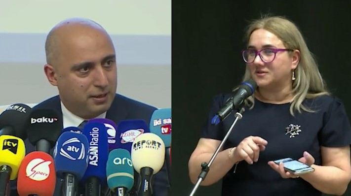 Jurnalistdən Emin Əmrullayevə irad: \"Xətrinizə dəyməsin, dediklərinizdən nə yazacağımı bilmirəm\" - (VİDEO)