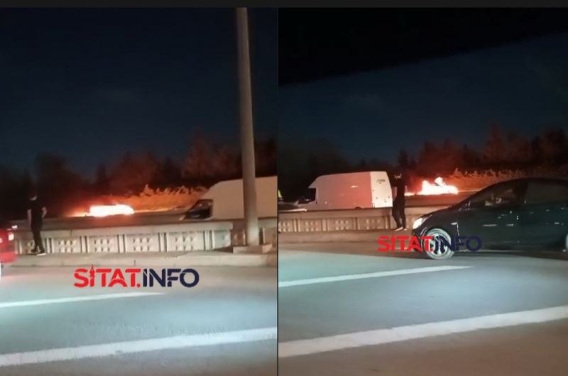 Bakıda avtomobil yandı - ANBAAN VİDEO