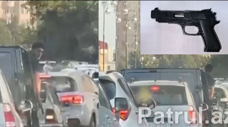 Yolun ortasında silah çıxaran şəxs polisə çağırıldı: \"Məlum olub ki, tapança...\"