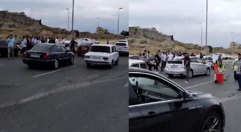 Bakıda iki avtomobil toqquşdu: Xəsarət alan var (Video)