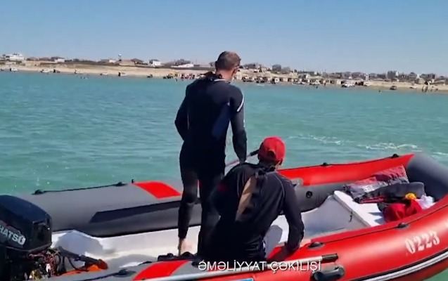 Pirşağıda batan gəncin axtarışları davam etdirilir - Video 