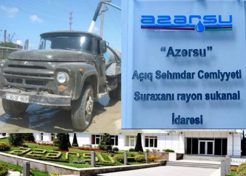 Qəsəbələrin suyu dövlət müəssisələrinə daşınır: \"Azərsu\" və SOCAR su maşınlarına imkan vermir\"