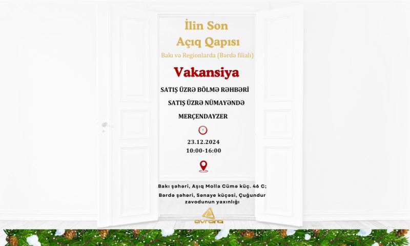 Yeni ildən yeni iş yerində çalışmaq istəyənlər üçün “Açıq Qapı” 