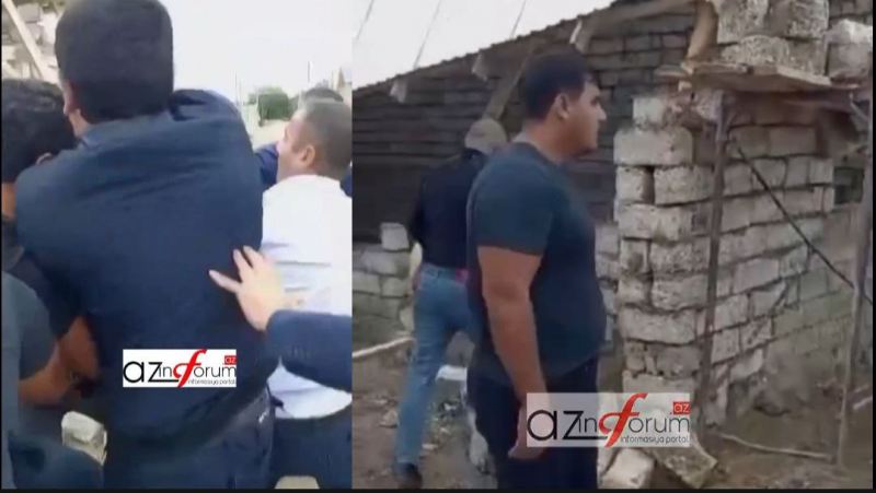 Suraxanıda ev tikənlə ev sökənin YUMRUQ DAVASI... (VİDEO)
