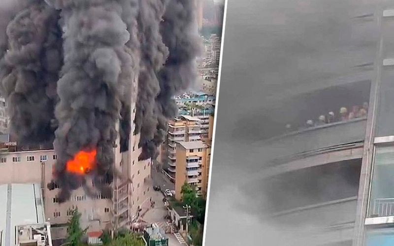 Çində ticarət mərkəzində baş verən yanğında 6 nəfər ölüb 