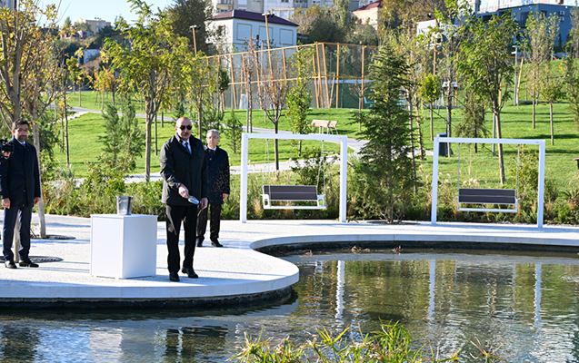 Prezidentin Mərkəzi Parkdan maraqlı - Fotoları 