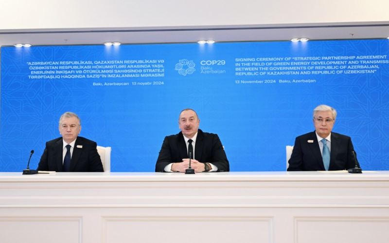 Bakıda Azərbaycan, Qazaxıstan və Özbəkistan prezidentlərinin üçtərəfli görüşü olub 