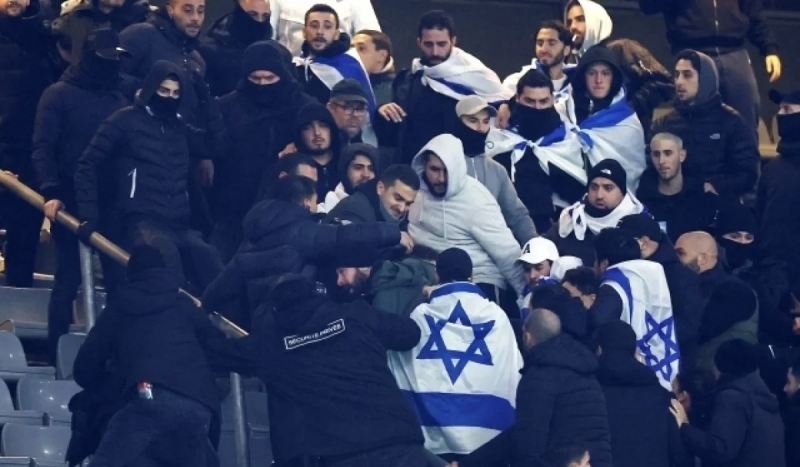 Fransa - İsrail görüşündə dava: 50-yə yaxın azarkeş saxlanıldı 
