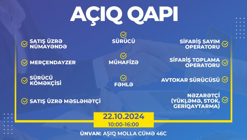 İş axtaranların nəzərinə! “Avrora” MMC-də iş var! 