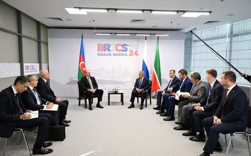 İlham Əliyevin Kazanda Tatarıstan Respublikasının Rəisi ilə görüşü olub 