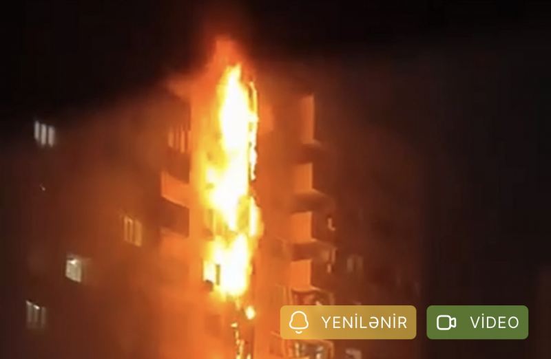 Xırdalanda yaşayış binasında güclü YANĞIN 
