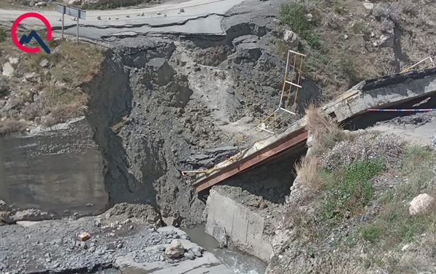 Quba-Xınalıq yolundakı körpü uçub - Fotolar 