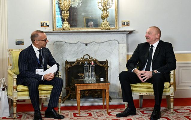 Prezident İtaliyada daha bir görüş keçirdi - Foto 
