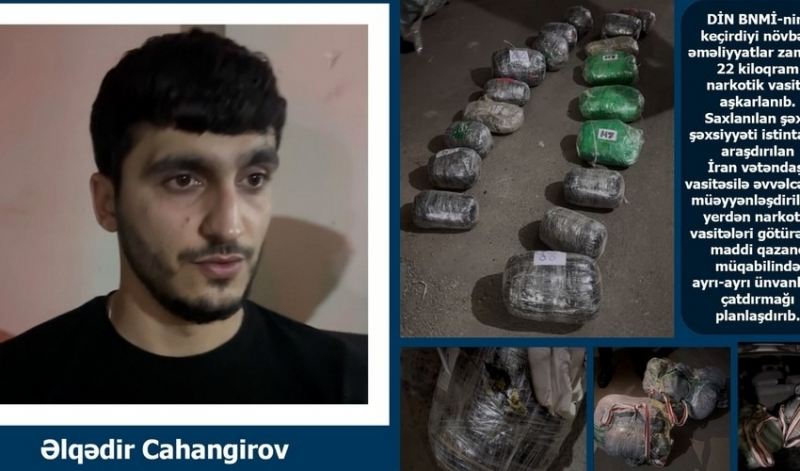 DİN-dən ƏMƏLİYYAT, 22 kiloqram narkotik aşkarlanıb 