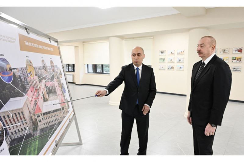 Prezident “Vətən” İdman Liseyində yaradılan şəraitlə tanış olub - FOTO 