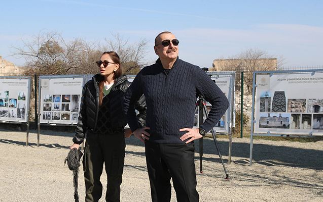 Prezident xanımı ilə Ağdama getdi 