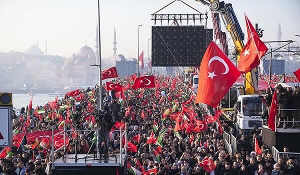 İstanbulda Fələstinlə bağlı nəhəng yürüş keçirildi 