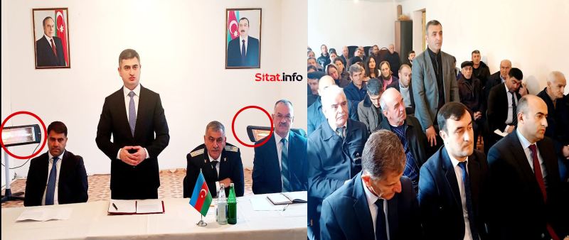 Lerikin icra başçısının sakinlərə \"qayğısı\": Vətəndaşlar soyuqda, başçı isə qızdırıcının yanında...