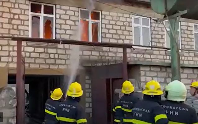 Qazaxda ev yandı - Video 