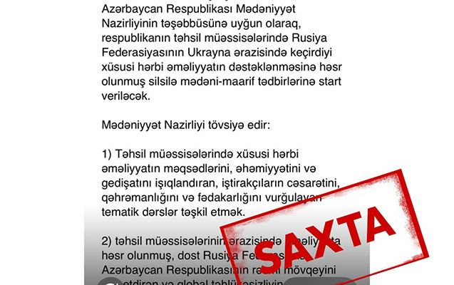 Mədəniyyət Nazirliyi Rusiya ilə bağlı o sənədi təkzib etdi - Foto 