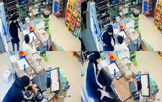 Bakıda mağazaya bıçaqlı hücum - Video 