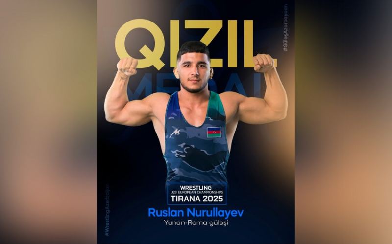 Azərbaycanın yunan-Roma güləşçisi Avropa çempionatında qızıl medal qazanıb 