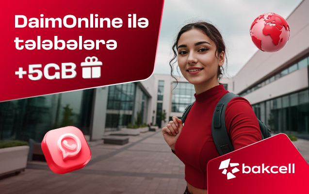 “Bakcell” DaimOnline ilə tələbələrə 5GB hədiyyə edir! 