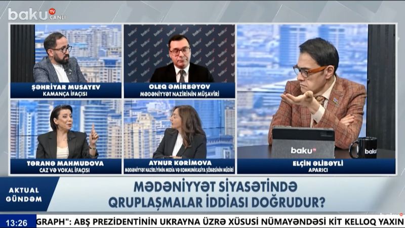 Elçin Əlibəyli Mədəniyyət Nazirliyinin rəsmilərini topa tutdu: DEBATDA MÜBAHİSƏ DÜŞDÜ - VİDEO