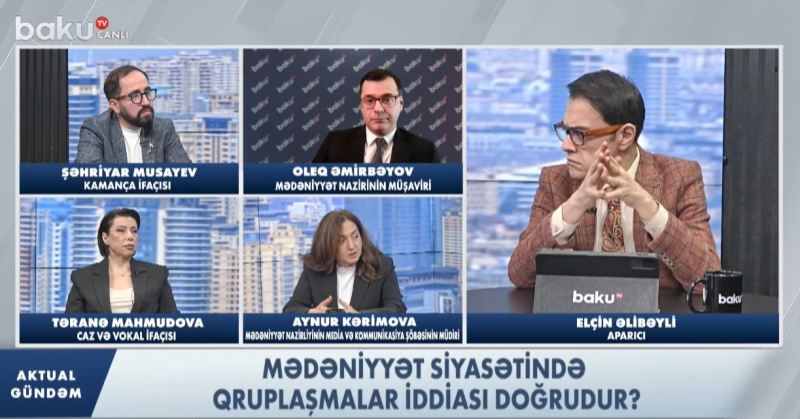 Efirdə QALMAQAL! Mədəniyyət nazirliyinin rəsmləri musiqiçilər üz-üzə - VİDEO 