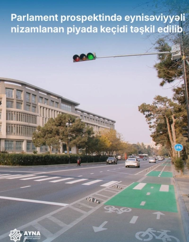 Parlament prospektində yeni piyada keçidi istifadəyə verilib 
