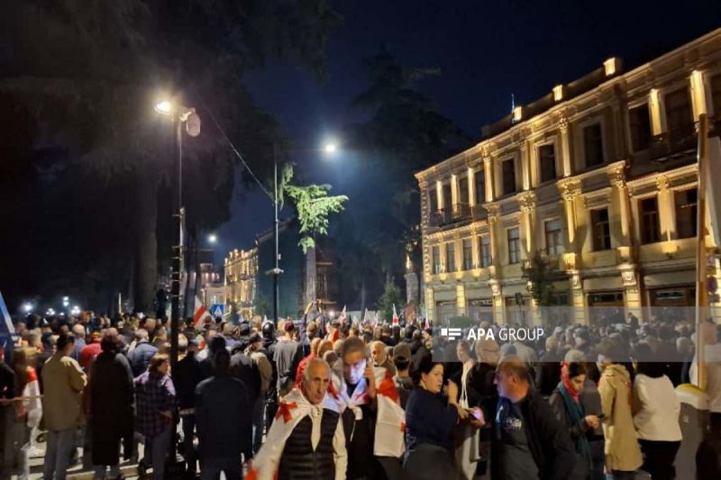 Gürcüstan DİN mitinqçiləri hüquq-mühafizə orqanlarının tələblərinə tabe olmağa çağırıb - FOTO 