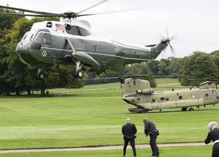 Trampın helikopteri Londonda təcili eniş etdi 