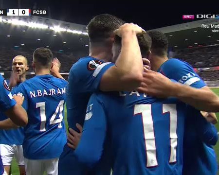 Rangers – FCSB 2-0, în Europa League! Ocazie uriașă ratată de Luis Phelipe. Cerny marchează după o gafă în defensiva FCSB-ului.