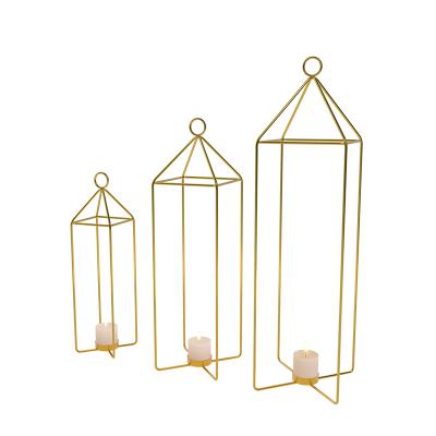 Set of 3 Golden Metal Lantern