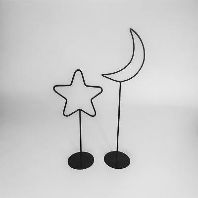 Set of 2 Metal Star and Crescent
