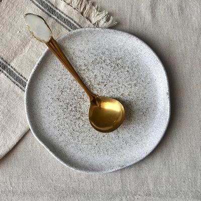 White/ gold ladle