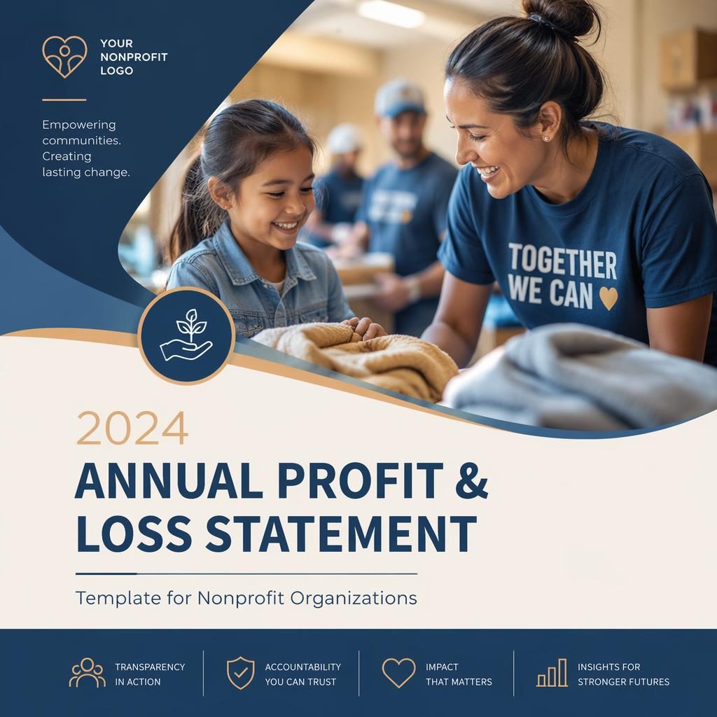 A4 portrait annual report cover with warm boutique styling, tech blue palette, hero visual, and clean placeholder title layout