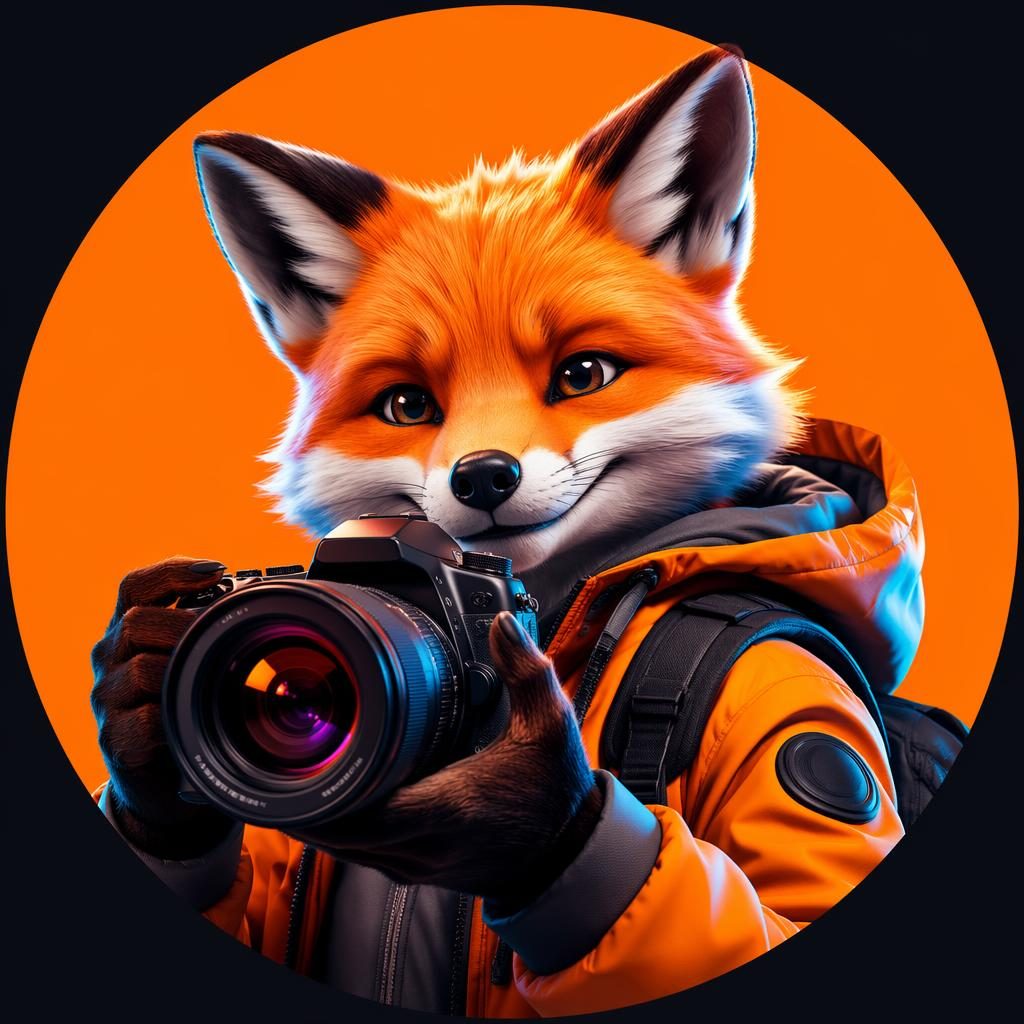 Polished social-media avatar / profile picture, mascot creature, cyberpunk neon, warm welcoming mood, high-contrast bold