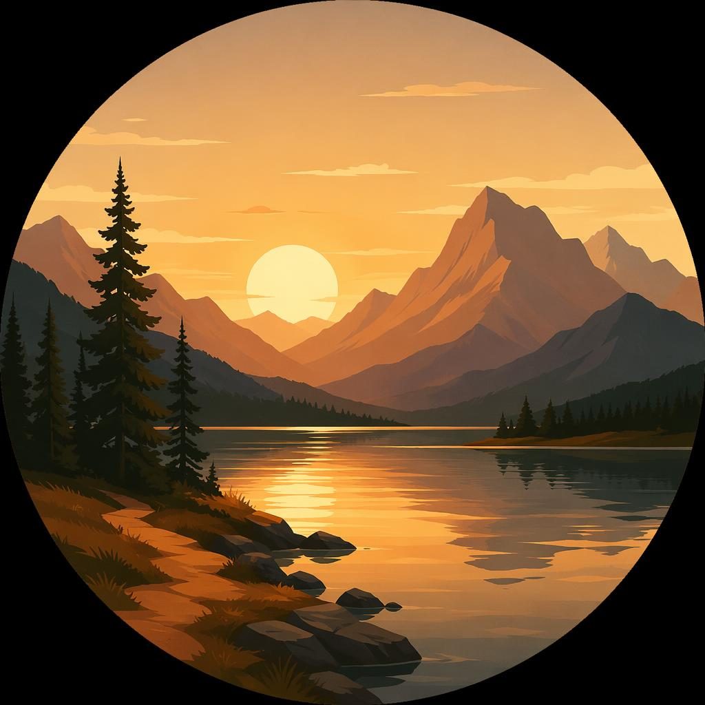 Retrato ilustrado de una persona con expresión seria, tonos tierra cálidos y fondo difuminado, centrado para avatar.