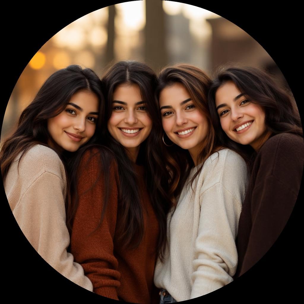 Centered editorial-style portrait avatar with a serious professional mood, warm earth tones, and a softly blurred background.