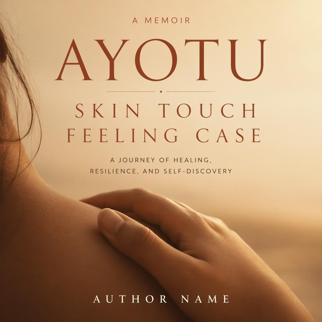 Minimalist memoir book cover with warm cream and rust tones, atmospheric photo background, and clean title and author text.