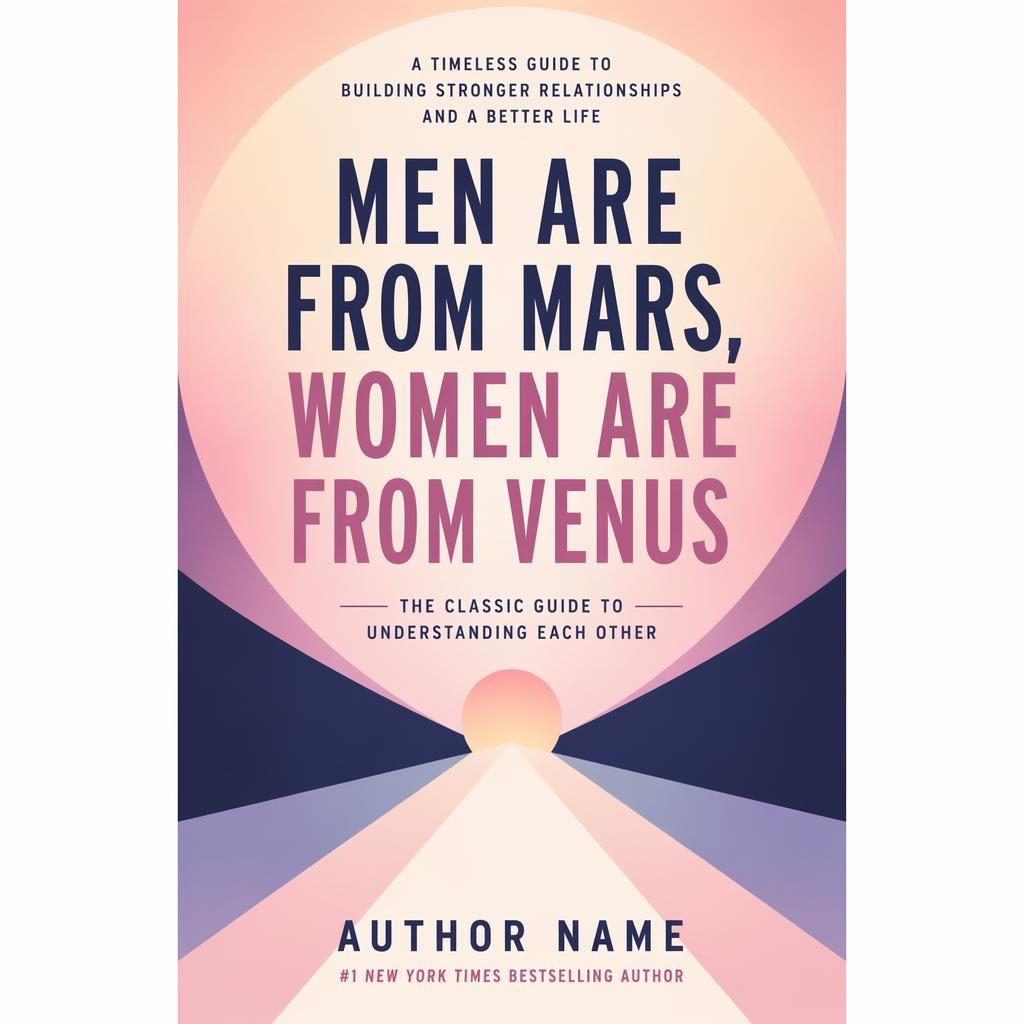 Geometric self-help book cover in pastel tones with bold shapes and clean title and author placeholder typography.