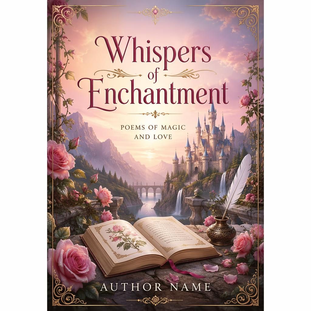 Portrait book cover design showing a plated dish hero in pastel romantic tones with clean title and author placeholder text.