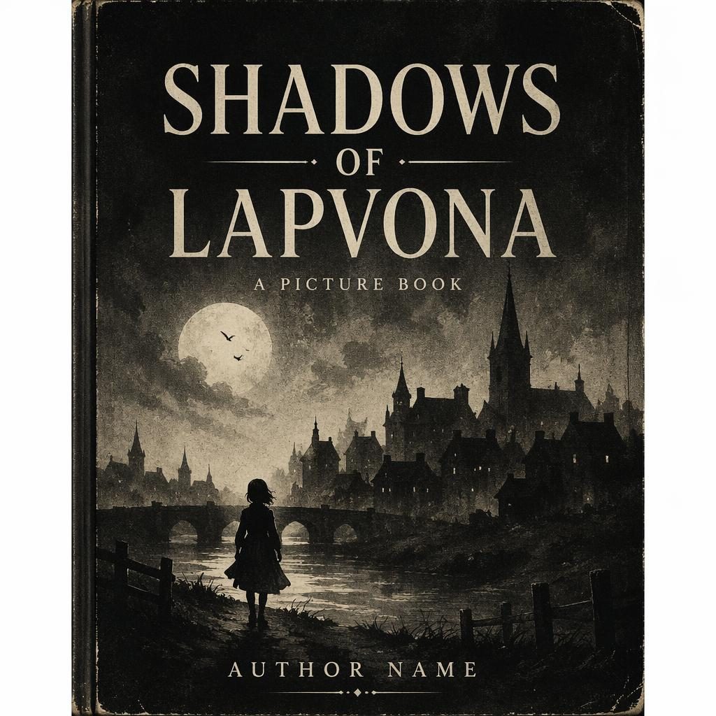 Vintage-style monochrome book cover with a dark city silhouette, soft romantic mood, and clean title and author text.