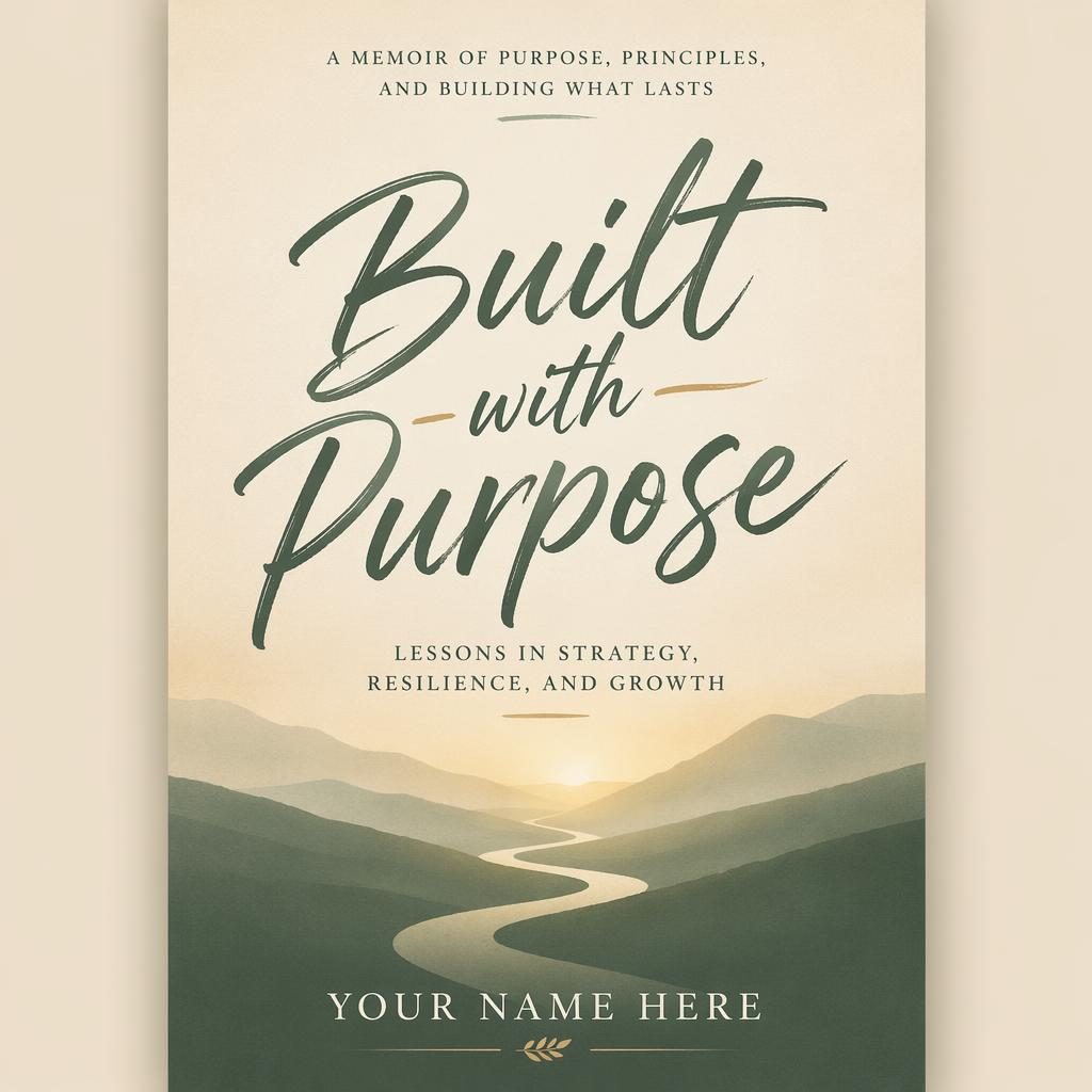 Minimalist memoir-style book cover with warm sage and parchment gradient, hand-lettered title and author text in a 5:8 layout.